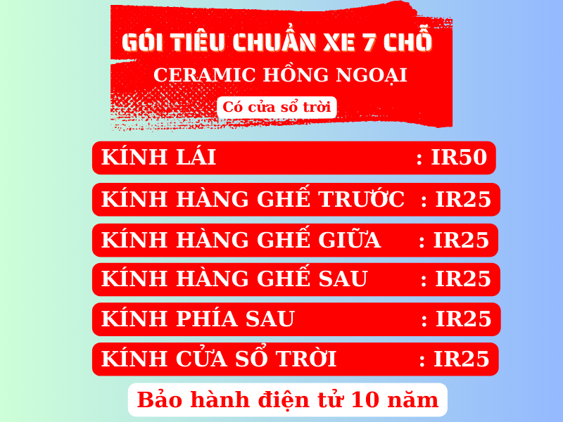 GÓI TIÊU CHUẨN có cửa sổ trời