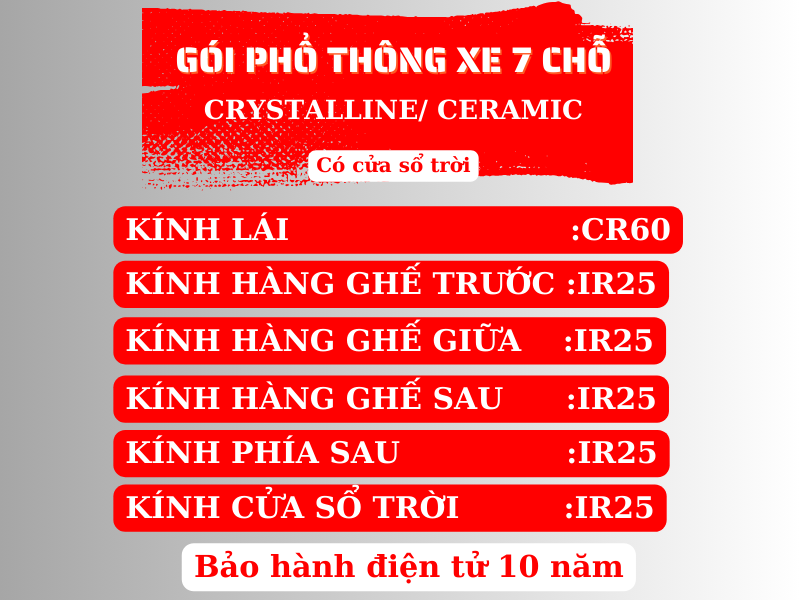 GÓI PHỔ THÔNG có cửa sổ trời