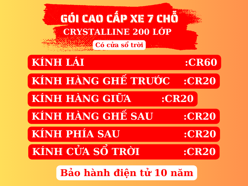 GÓI CAO CẤP Có cửa sổ trời